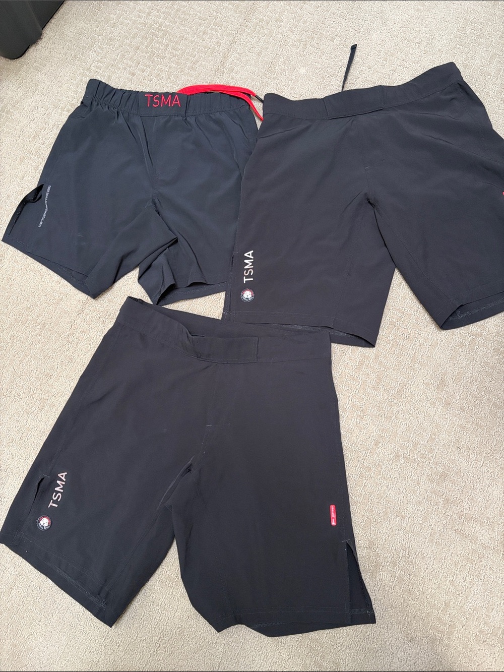 Tigear Tiger Schumann MMA board shorts lot of 3 black XS karate kickboxing